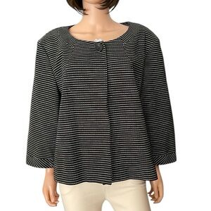 NWOT Talbots all cotton black white dot scoop neck blazer